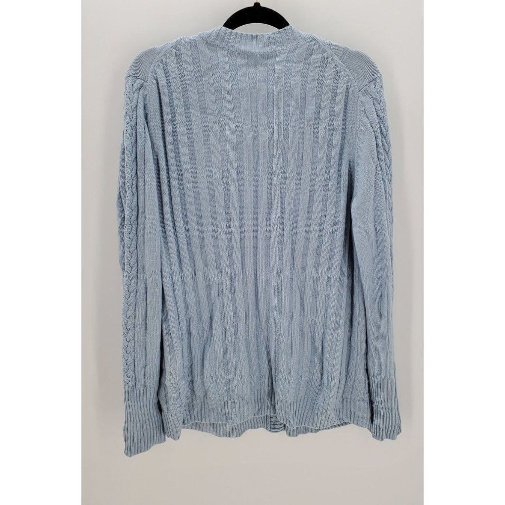 Linda Allard Ellen Tracy Womens Cardigan Blue Button Pockets Wool Silk Size X - Picture 3 of 6